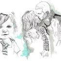 Watercolor Wedding Portraits